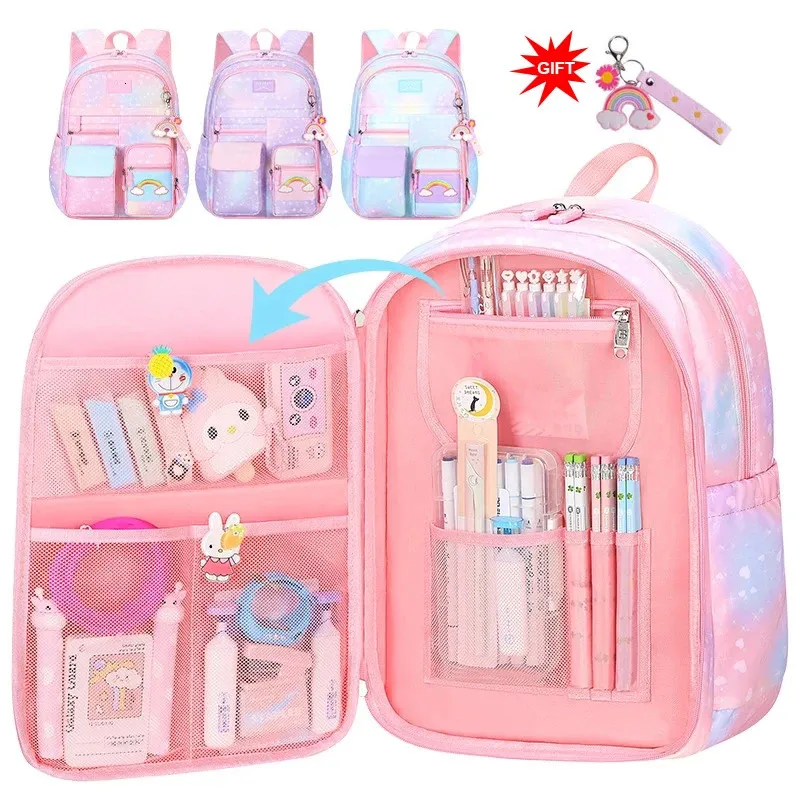 Sacs à dos Filles mignonnes sacs d'école enfants école primaire sac à dos cartable enfants livre sac princesse cartable Mochila Infantil 2 Szies 231204