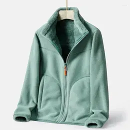 Women`s Jackets Winter Coral Fleece Coats Women 2023 Long Sleeve Windproof Double-sided Large Size Warm Outdoor Top