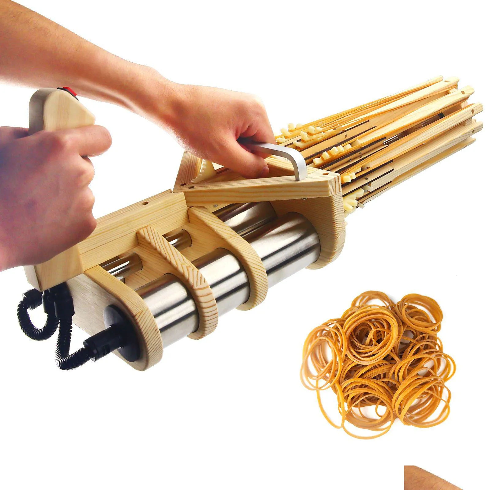 Gbandgun Rubber Band Gun Toy Pistolet pour garçons 156 Consécutive SS Wood Gatling Hine Jeux d'intérieur et d'extérieur et simulation de livraison directe Dhhiy