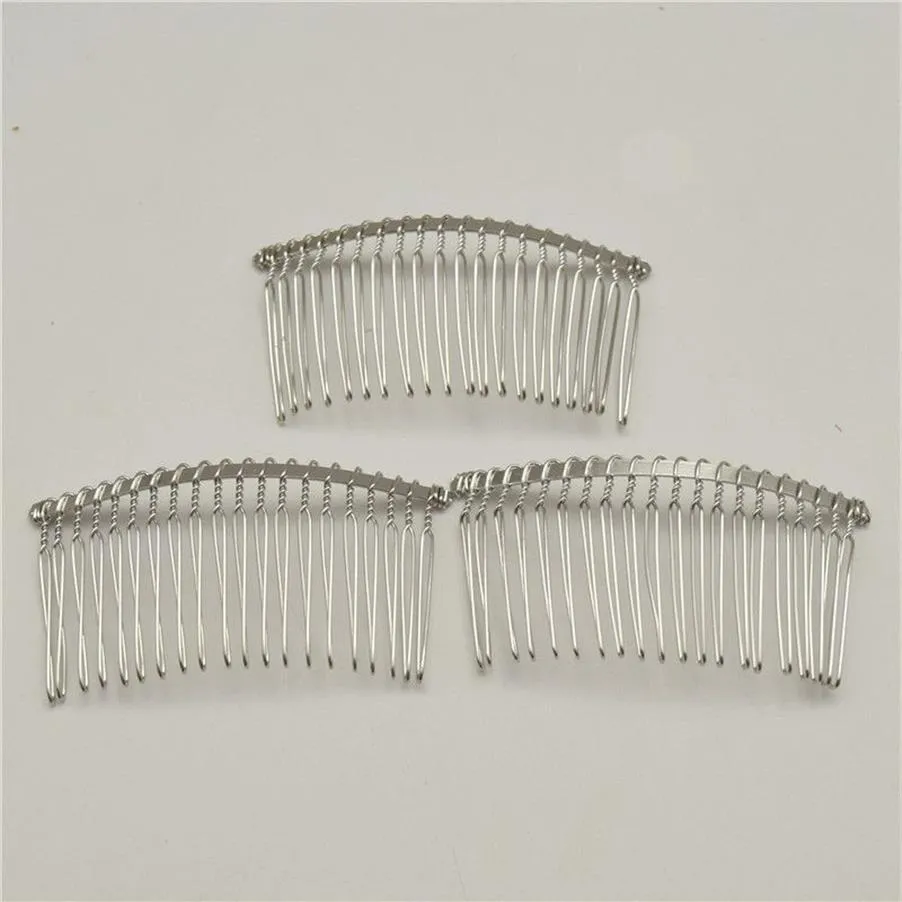 50pcs Black gold silver 20 Teeth Wedding Bridal DIY Wire Metal Hair Comb Clips Hair Findings Accessories2818