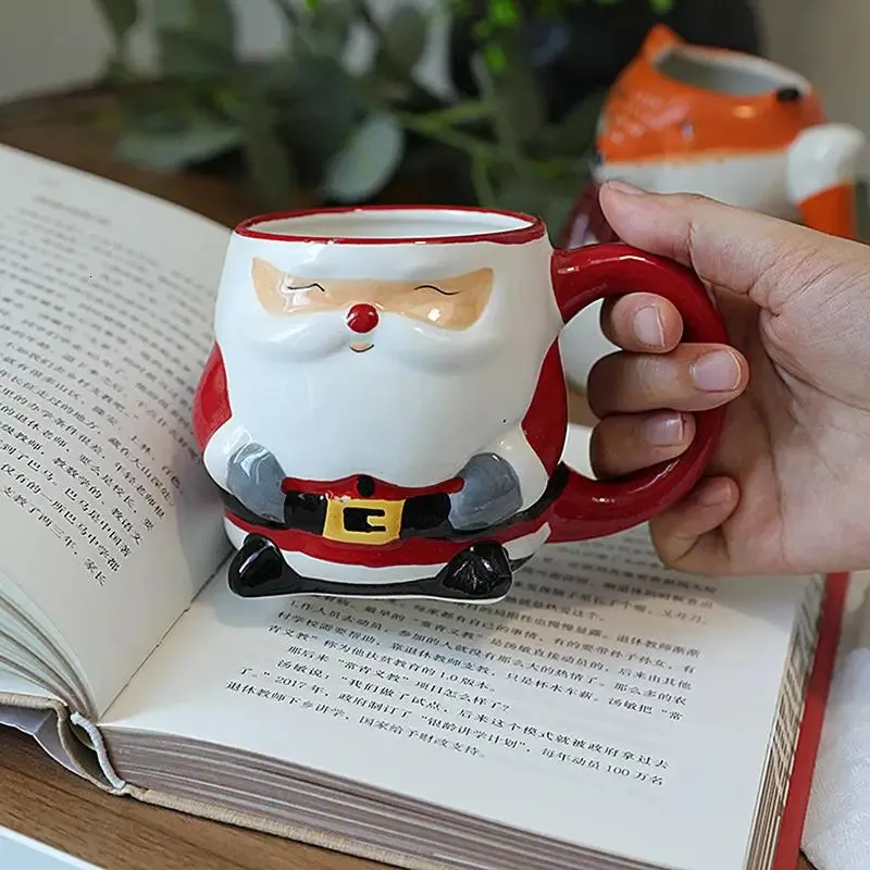 Water Bottles Christmas Santa Claus Gift Ceramics Mugs Coffee Mug Milk Tea Office Cups Drinkware for Home Xmas Navidad Party 231205