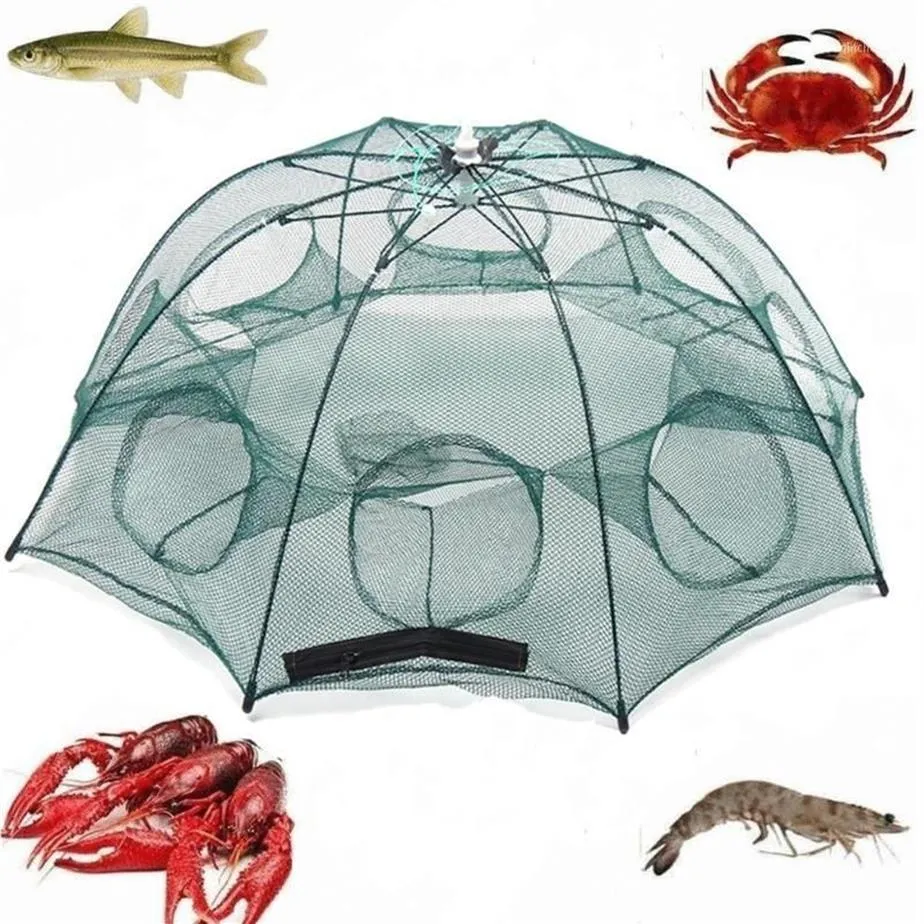 Rete da pesca piegata 4 6 8 10 fori trappola per gamberetti da pesca automatica rete per pesci gamberetti pesciolini granchio esche cast mesh trappola a rete1222y