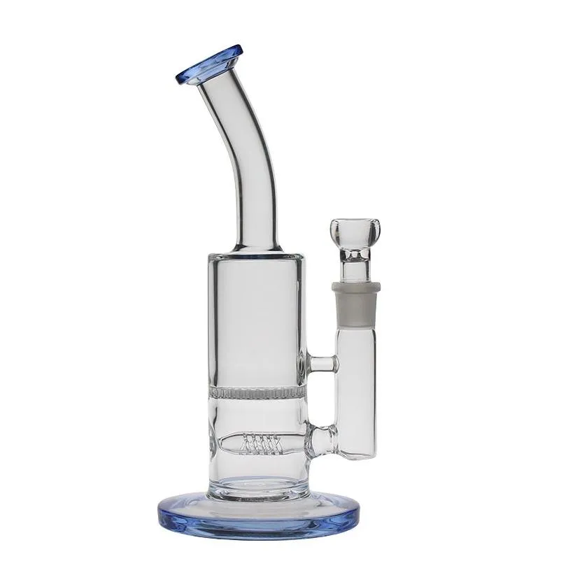 Tillbehör SAML 23-24 cm Tall Heavy Glass Bong Hookahs Inline Perc Water Pipes Dab Rig Honeycomb Bubbler Joint Storlek 14,4 mm och 18,8 mm Dhynt