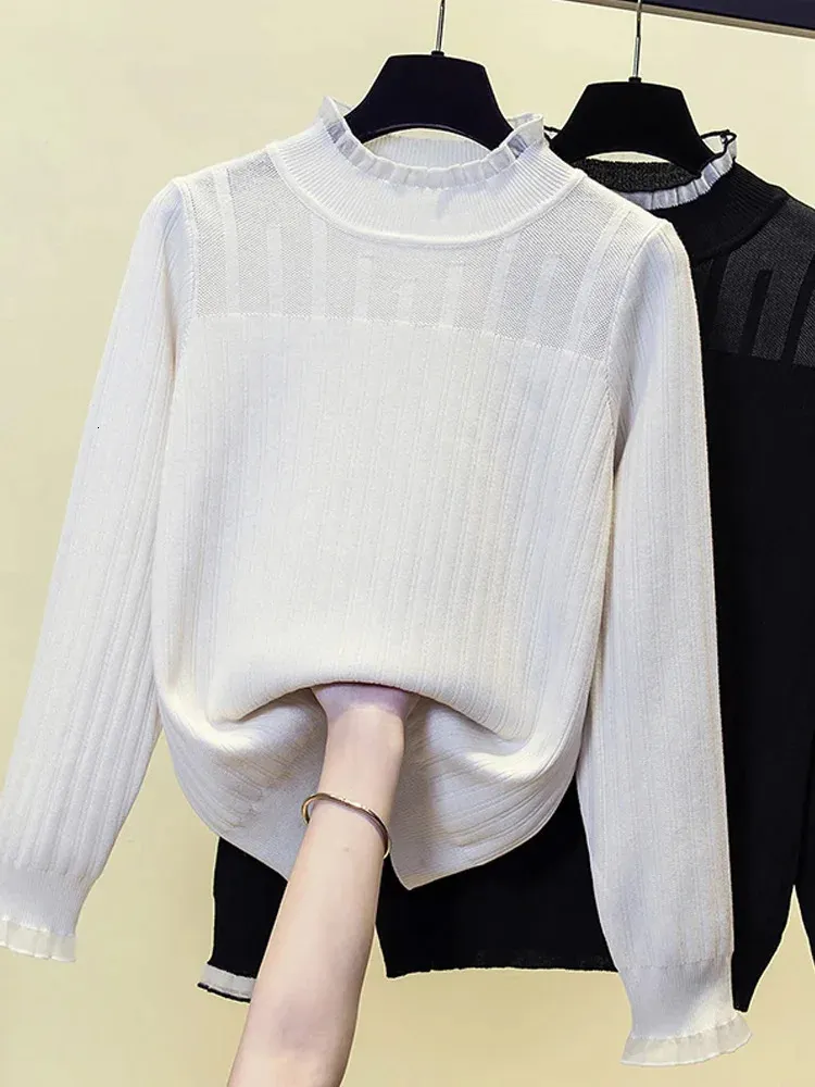 女性のセーターはコルルールを引くトリコットのマンチの長いuse femmes clepls ruple