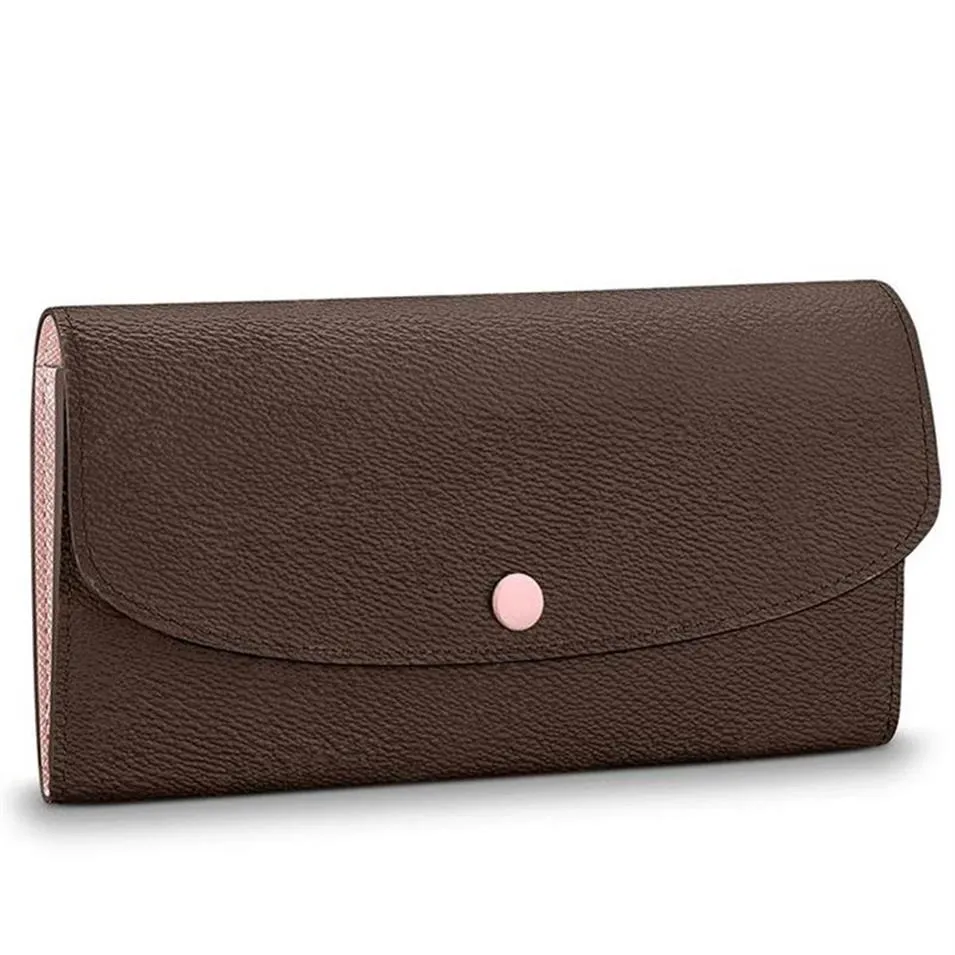 Luxurys damer plånboksdesigners mode pengar håll korthållare lång fickan blixtlåsväska handväska med ljus färg foder 60136 co265s