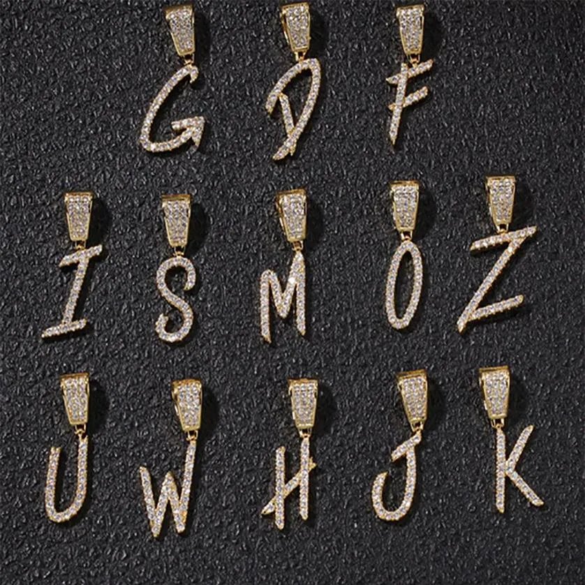 Goud Zilver A-Z Letters Hanger Kettingen Whos Initial Micro Letter Charm voor Mannen Vrouwen met 24 inch Touw chain196f