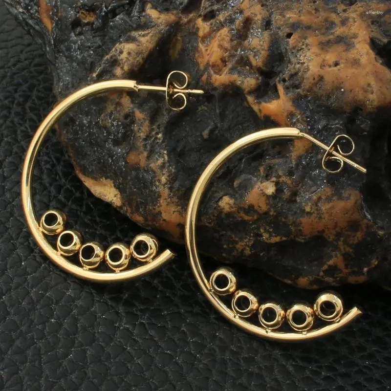 Hoop Earrings Wholesale Gold Color Fashion Round Stainless Steel Jewelry Personality Bijoux Femmes Joyas Mujer Store EGKZBPEP