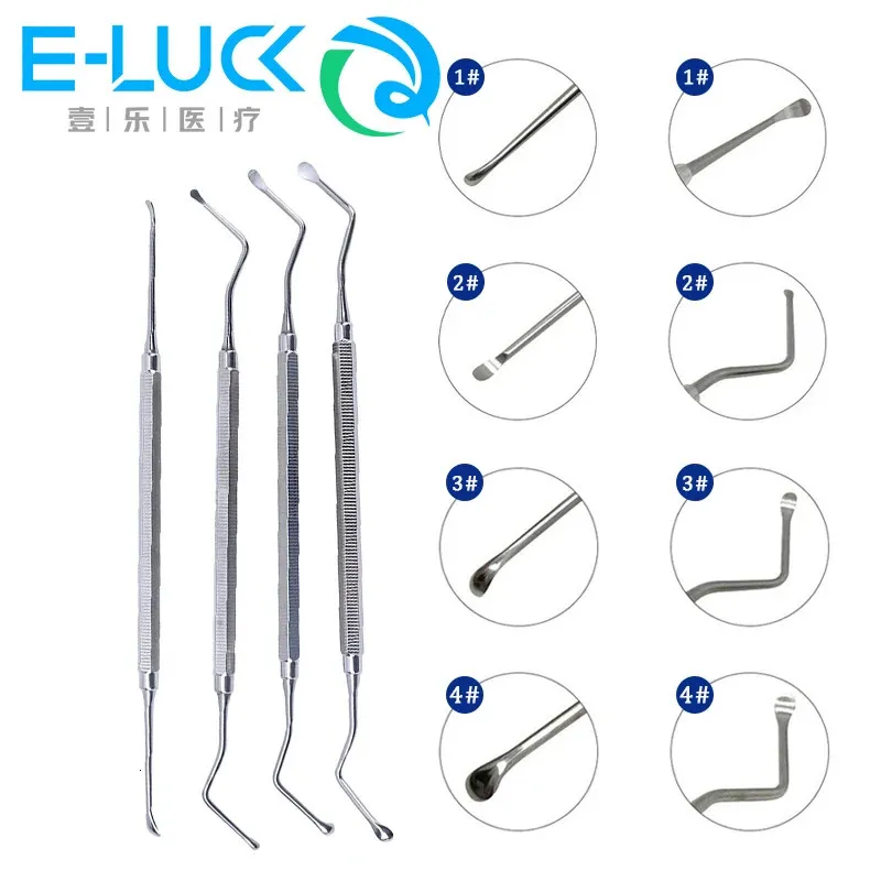 Other Health Beauty Items 1Pcs Dental Bone Curettes Tooth Cleaning Professional Stainless Steel Double Ended Surgery Instruments 231204