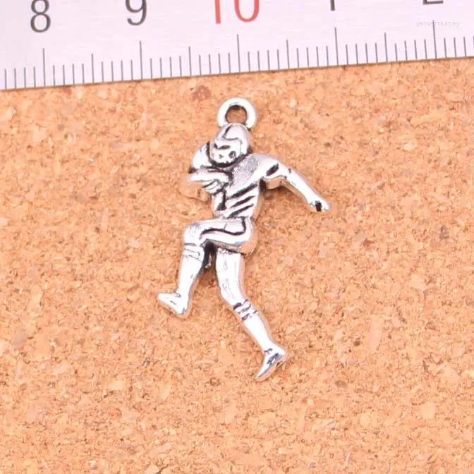 Charms 17st Soccer Player Sportsman Metal Eloy Diy Necklace Pendant Fightings Handgjorda smycken 30 13mm