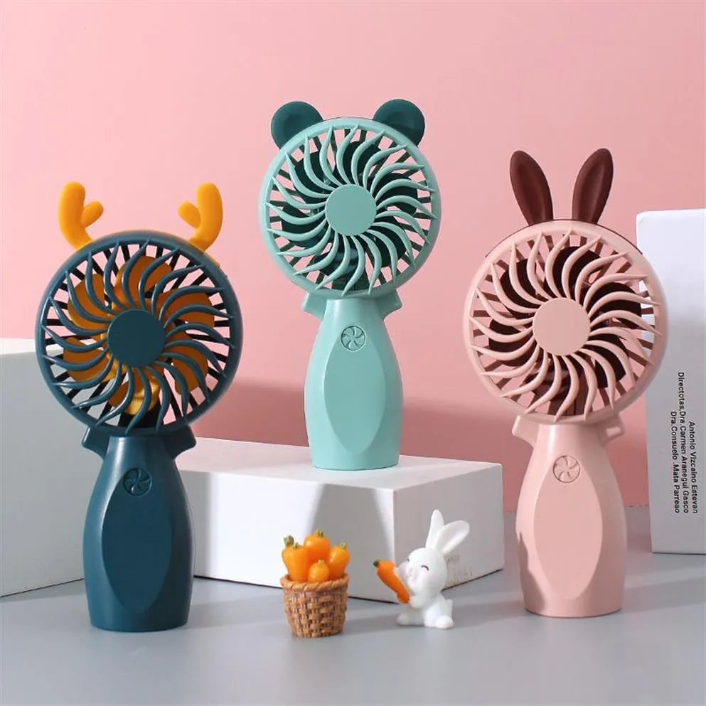 Lovely Mini Fan Portable For Fan Handheld USB Rechargeable Cute Fan Travel Outdoor Indoor Office Quiet Desk Fans Gift For Girl Fri224s