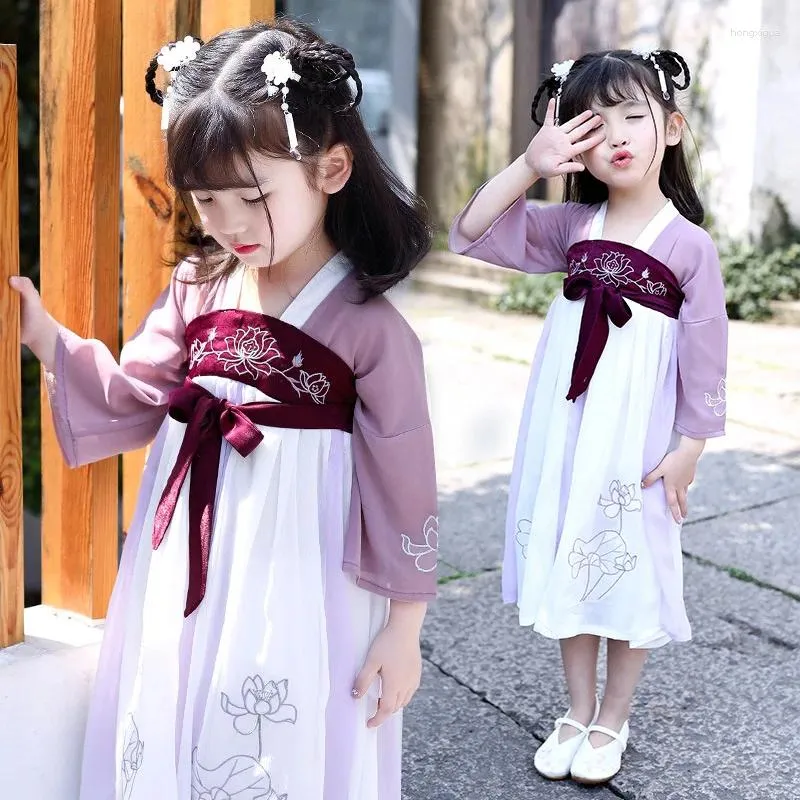 Bühnenbekleidung Mädchen Hanfu Kinder traditionelle alte chinesische Festival -Outfit Folk Kleid Kinder Tang Fairy Dance Kostüme SL1001