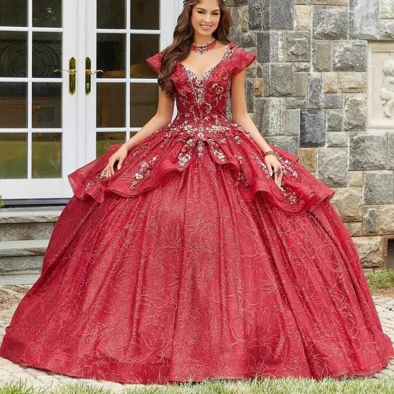 Stunning Off Shoulder Beading Layers Quncenera Dress Sweet 16 Birthday Ball Gown, DP3352 main image 1