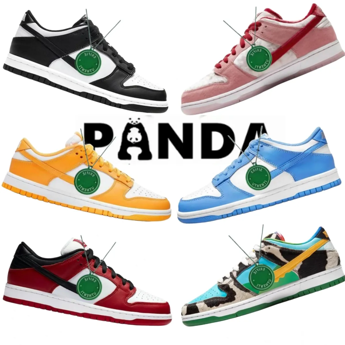 Designer män kvinnor skor platt sneakers låg panda vit svart dimma trippelrosa universitet blå röd varggrå herrar casual tränare