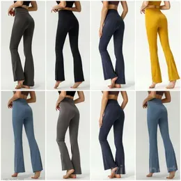  Leggings Align Woman pant High Elasticity Sport Lemons Bell Bottoms Trousers Girl Exercise High Waist Loose Fitting Mini Flared pants Tight Flared Fashion