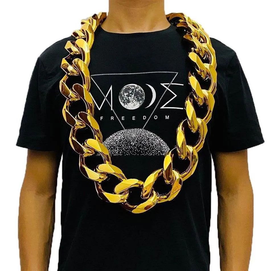 Ketten Fake Big Gold Chain Men Domineering Hip-Hop Gothic Christmas Gift Plastic QERFORMANCE Props Local Nouveau Riche Jewelry208k