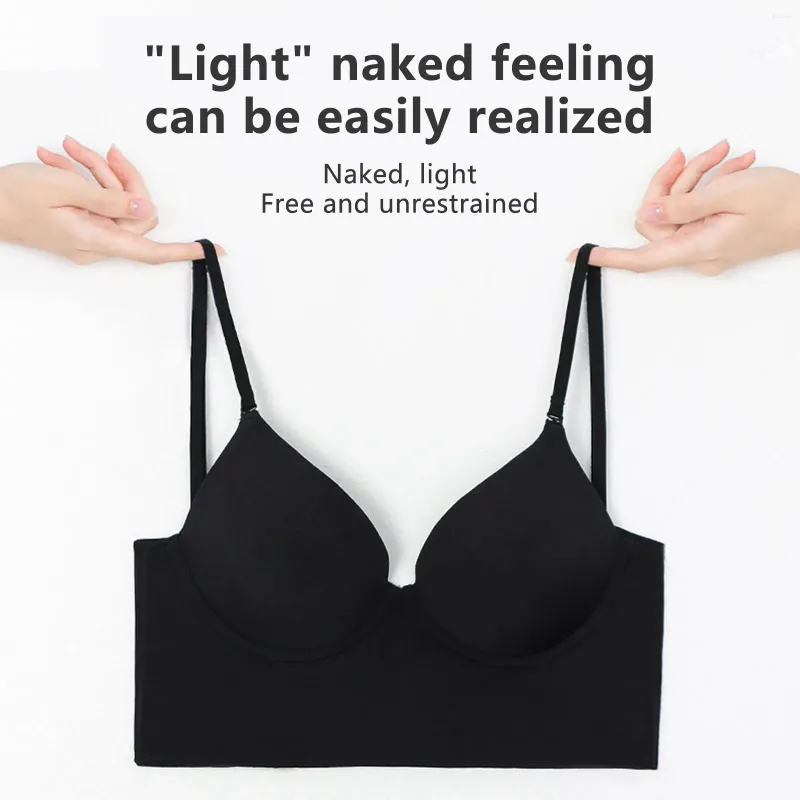 Camisoles & Tanks Backless Bra Summer Large Versatile Solid Free Size  Underwear For Women Sexy Seamless Gathered No Steel Ring From 8,63 €