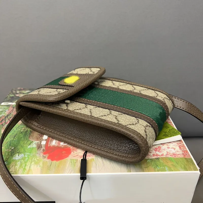 Randig vävd rand crossbody väska mode mobiltelefon väskor klassiska g varumärke kvinnor mens cross body plånbok handväska ryggsäck csd2312053