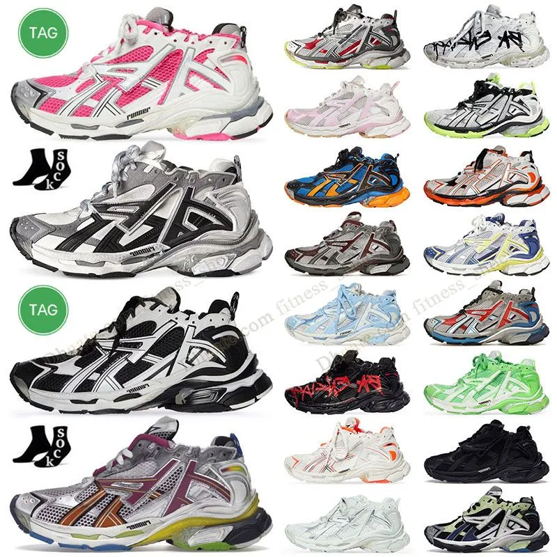 2024 Womens Track Runners 7.0 Designer Shoes Mens Big Size 12 46 Triple S Luxury Mesh Black Leather White Silver Pink Nylon Runner 7 Trainer Platform Sneakers Dhgate.com