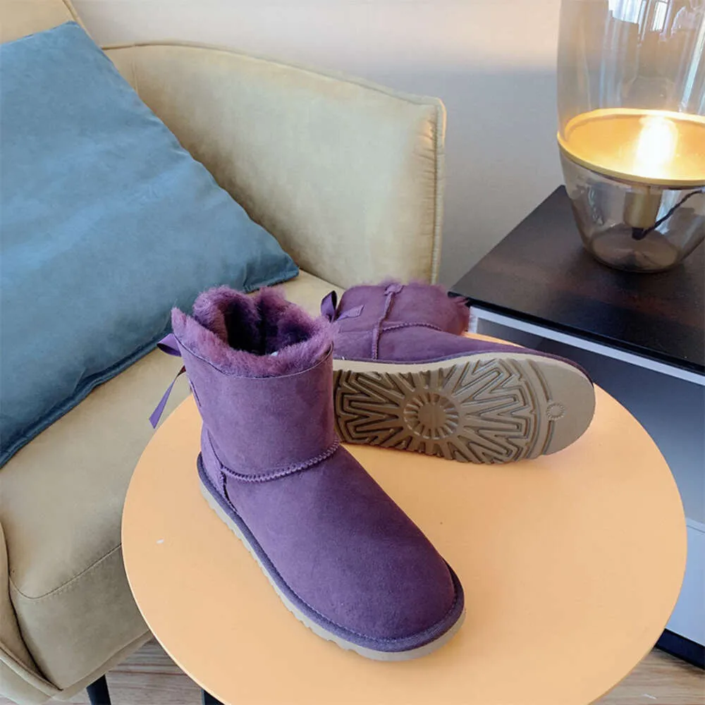 Çocuk yürümeye başlayan çocuk kızakları terlik tazz bebek ayakkabıları chesut kürk slaytlar koyun derisi shearling klasik ultra mini bot kış katırları slip-on boyut 21-35