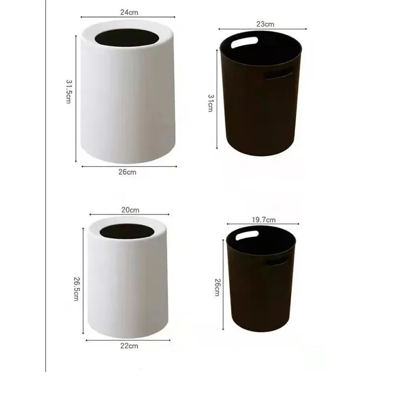 Household Cleaning Tools Waste Bin Large Capacity Household Bathroom Light Luxury Bedroom Kitchen Living Room Garbage Bin Paper Basket