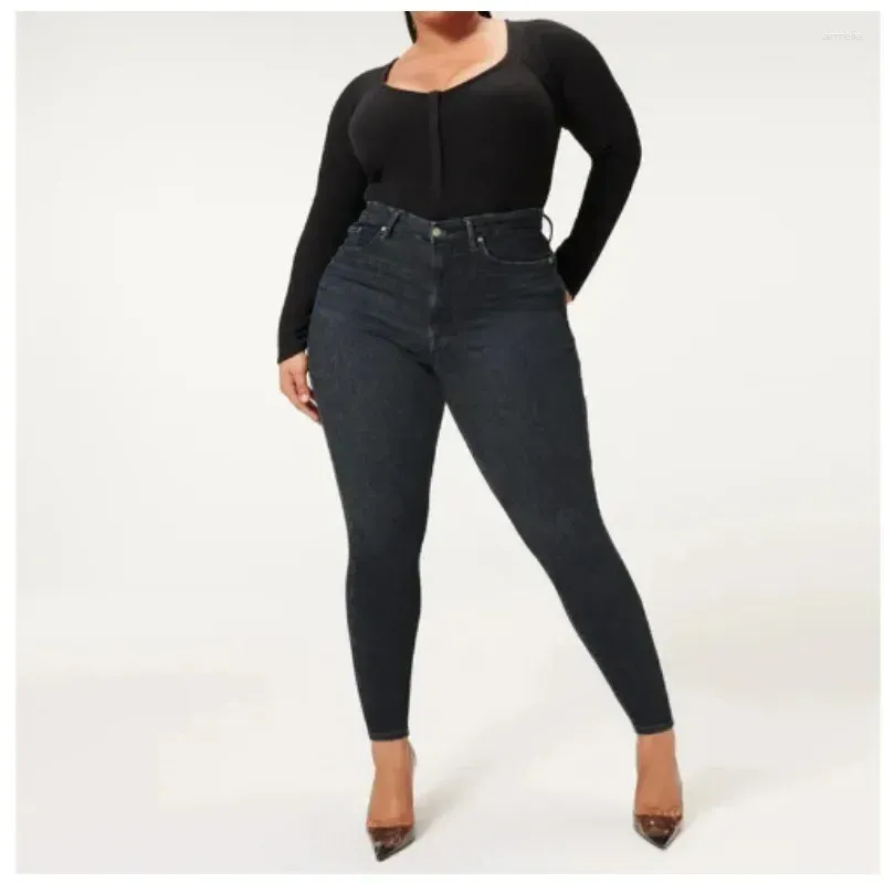 Jeans da donna 2023 Primavera Estate Plus Size Pantaloni skinny strappati per la contrazione della pancia e per il sollevamento dei fianchi