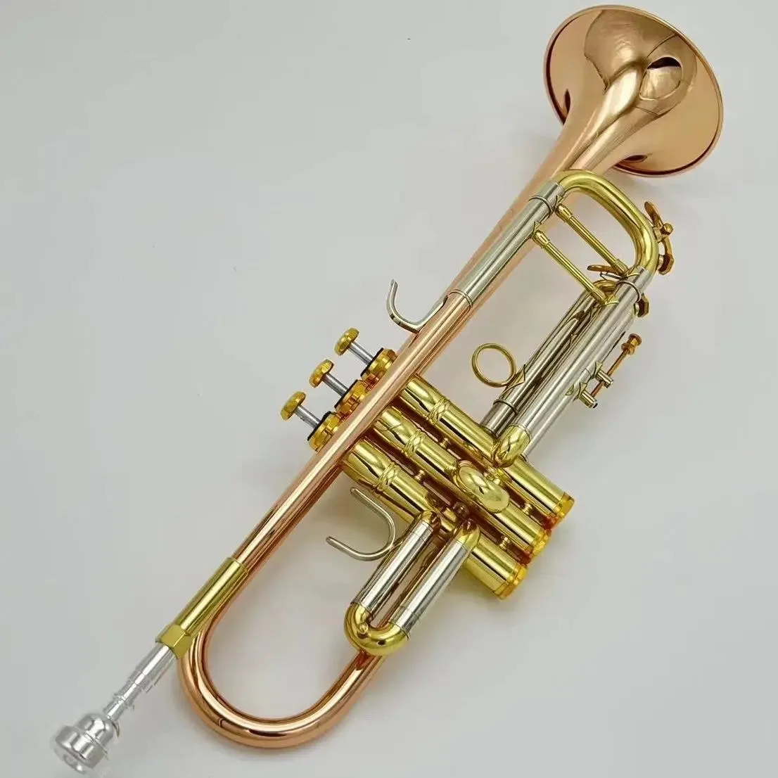 アメリカのブランドダブルスケール銅トランペット表面金メッキBキープロフェッショナルトランペットオリジナル3トーンホーン楽器