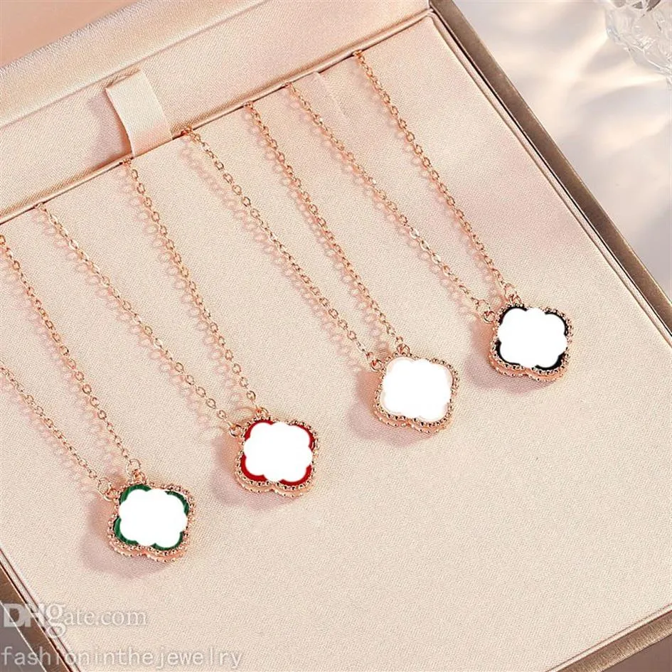 Fashion Designer Jewelry men pendants Necklace Four Leaf Clover Rose Gold Silver Gift Link Chain Love Heart Pendant Necklaces for 182c