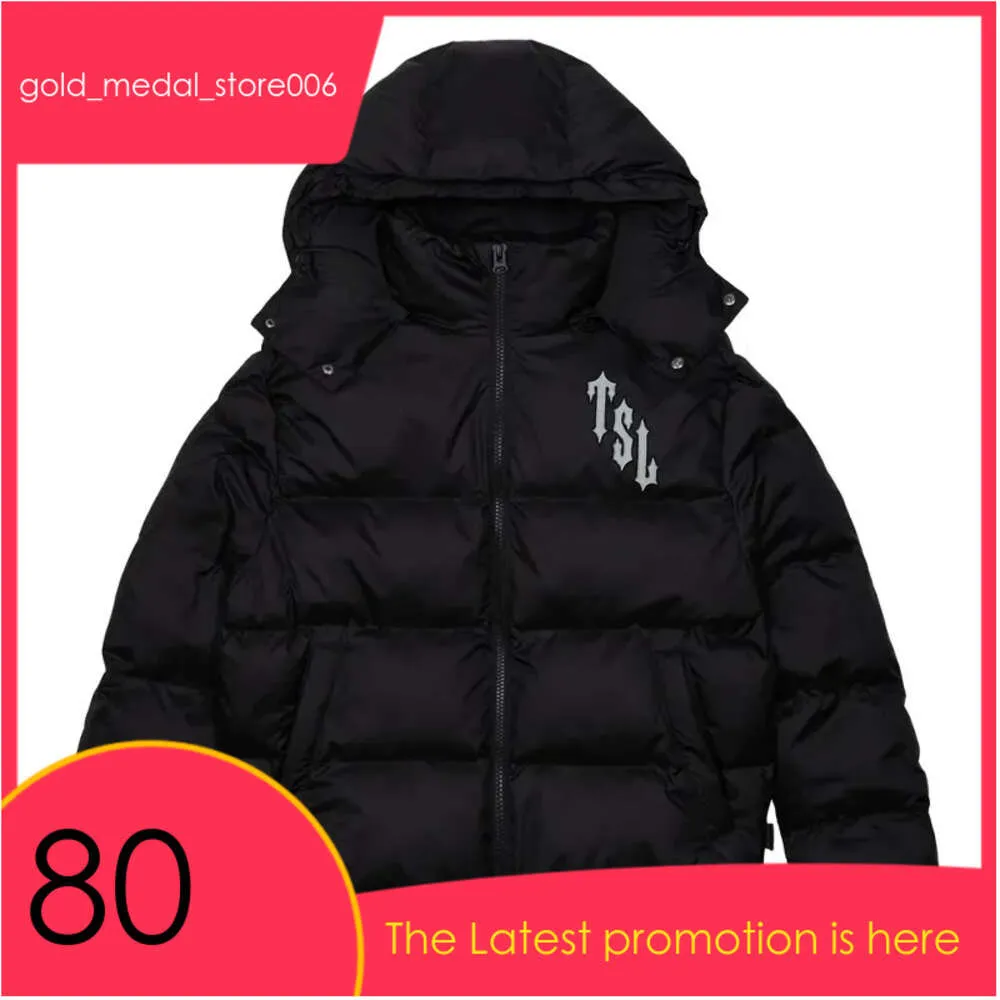 Trapstar Men's Jackets Men's Jackets London SHOOTERS HOODED PUFFER JACKET BLACK REFLECTIVE Puffer Jacket Trapstar Jacket 316