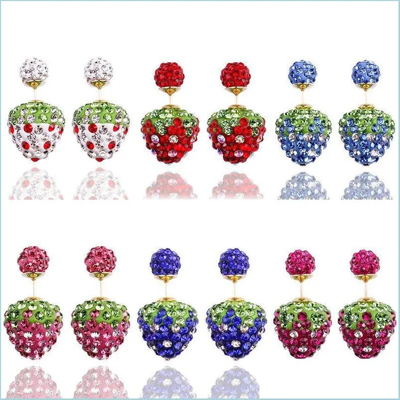 Kolczyki do stadniny dla kobiety mody sier platowana biżuteria kolorf kryształ dyskoteka kulki kulki ślub Stberry Drop dostawa dh9ho