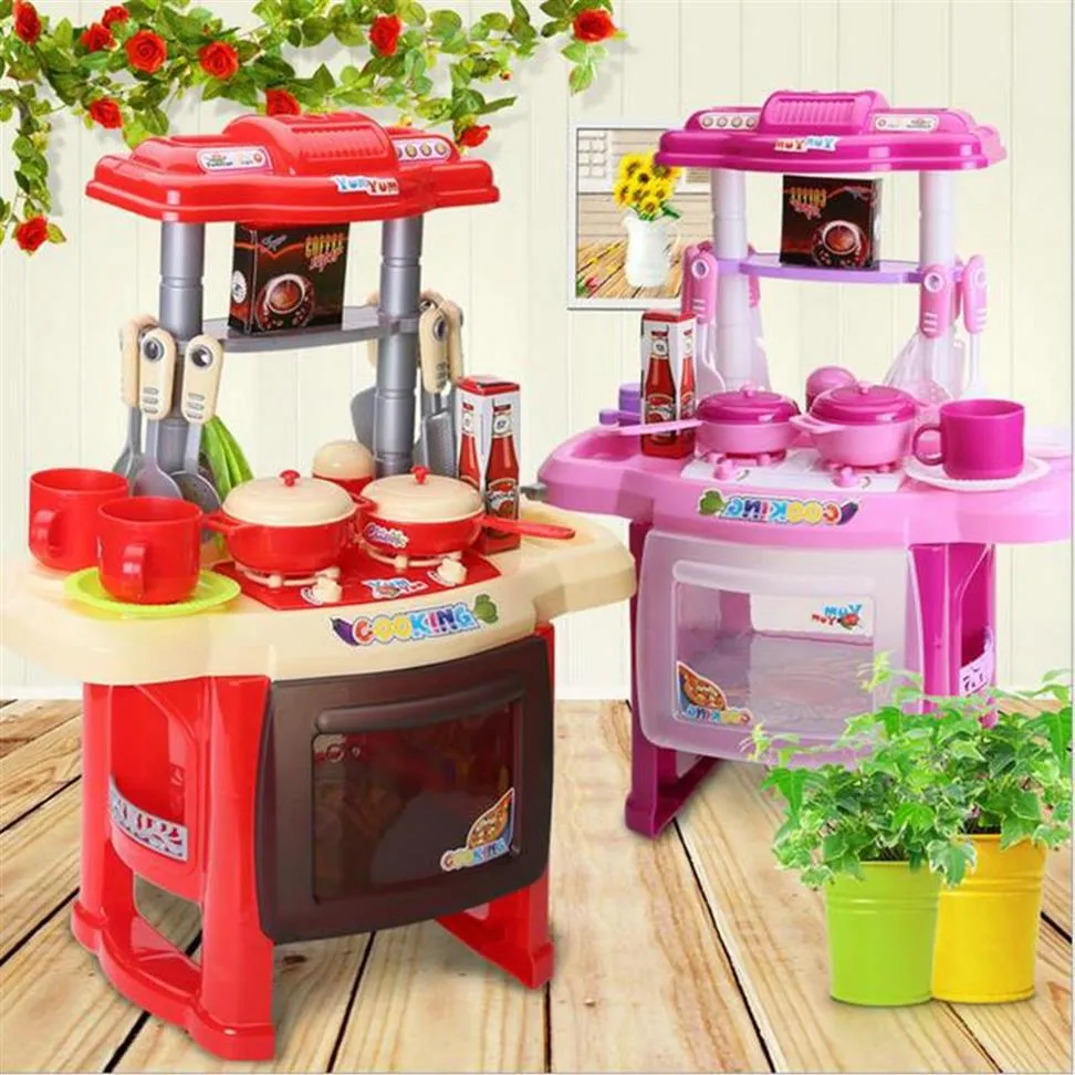 Ensemble de cuisine pour enfants, jouets de cuisine pour enfants, grande cuisine, modèle de Simulation, jouet de jeu pour filles Baby295A