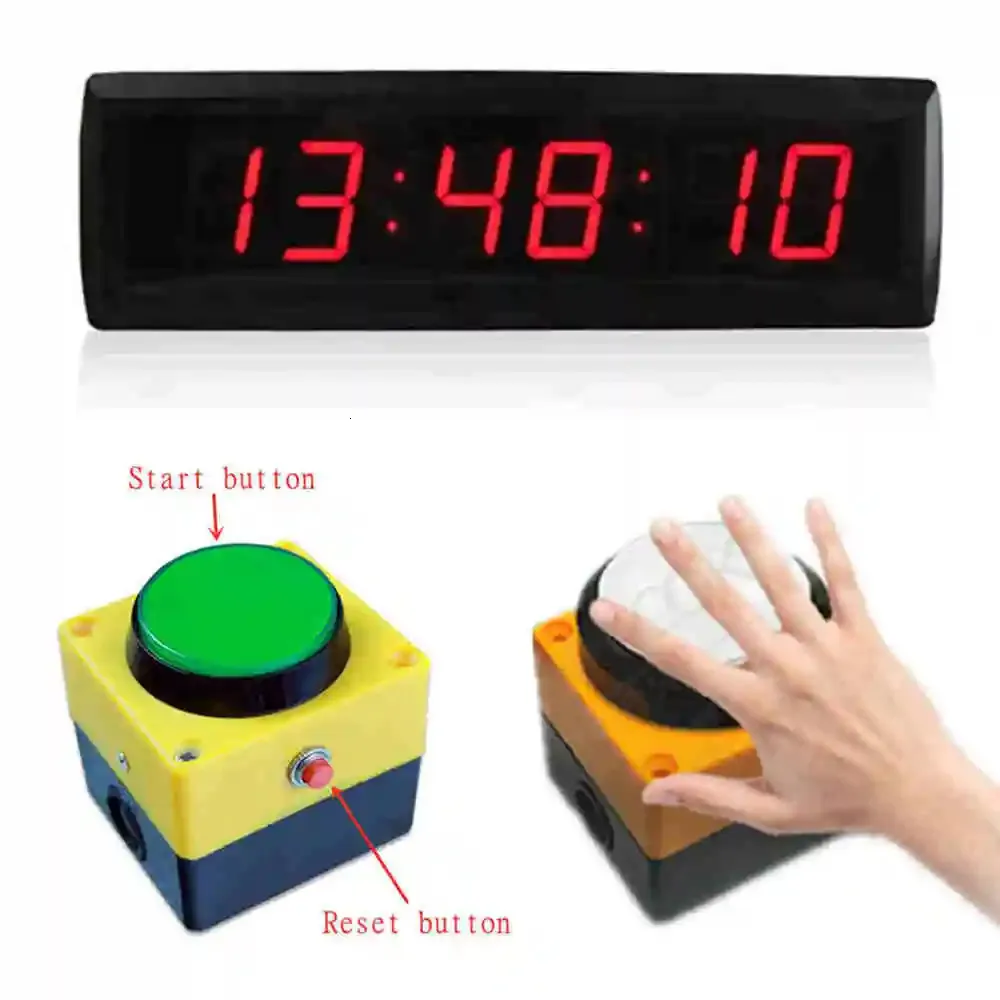 Horloges de table de bureau Big électronique LED compte à rebours chronomètre horloge avec bouton de commutation de ligne réinitialiser à zéro concours de parole à distance jeu gymnase minuterie 231205