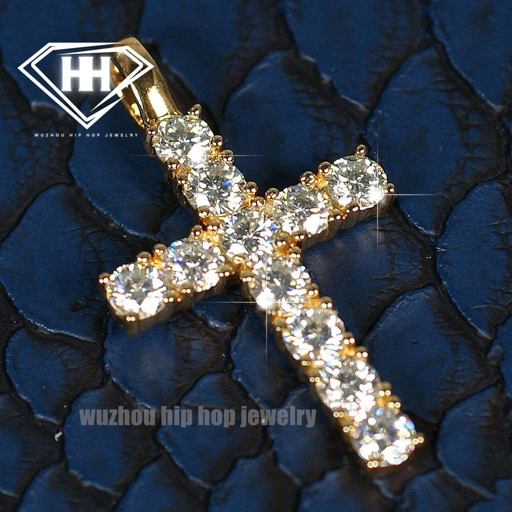 Custom Jewelry Men's Women's Hiphop Crucifix Charm 925 Silver 5.61ctw Crushed Iced Moissanite Cross Pendant for Necklace