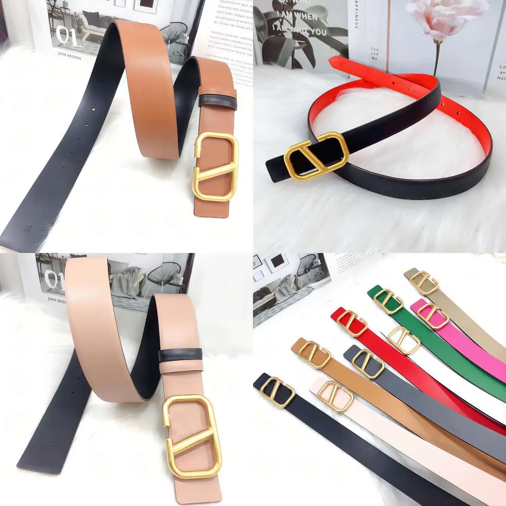 Designer belt woman reversible belts genuine leather luxury waistband classic solid color gold letter buckle width 2cm 3cm 4cm men women decoration belt 19 Styles