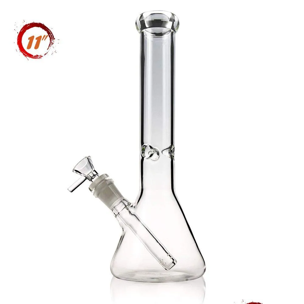 Accessories Selling Wholesale 11 Base Clear Beaker Bongs Thickness Hookah Smoking Chicha Glass Water Pipe Bong With Ice 14Mm Bowl Join Dhp6V
