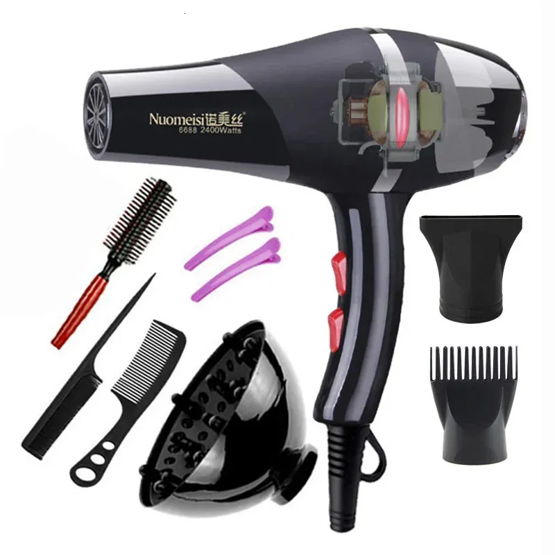 Hair Dryers Real 2100W Professional Dryer High Power Styling Tools Blow and Cold EU Plug Hairdryer 220240V Machine 231204