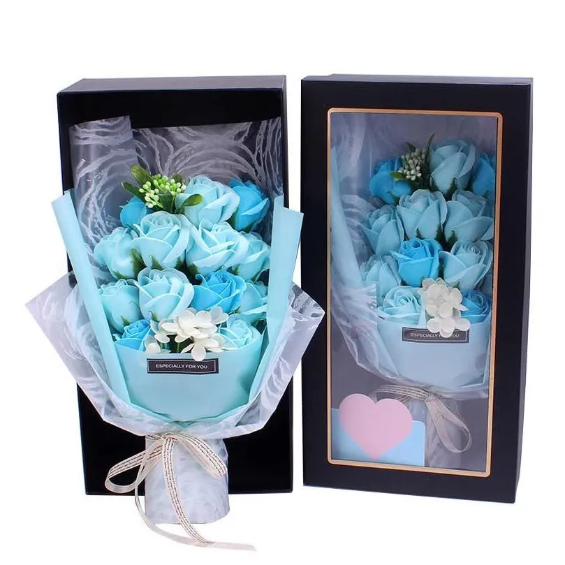 Decorative Flowers & Wreaths Soap Rose Flowers Bundle Creative Gift Box Mothers Day Valentine Birthday Flower Drop Delivery Home Garde Dhcpn