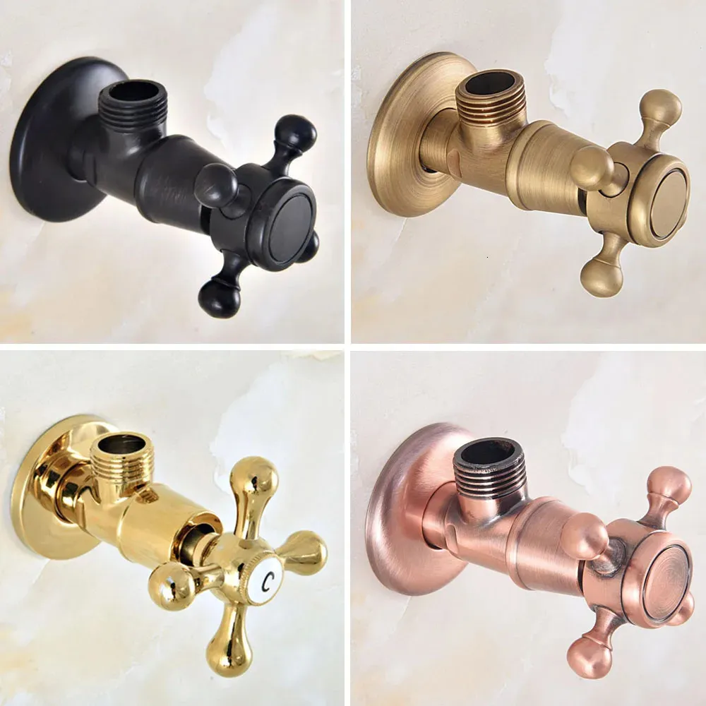 زاوية S Gold Black Brass Brass Triangle Control Control Bathroom Tap 1212 KD1439 231205