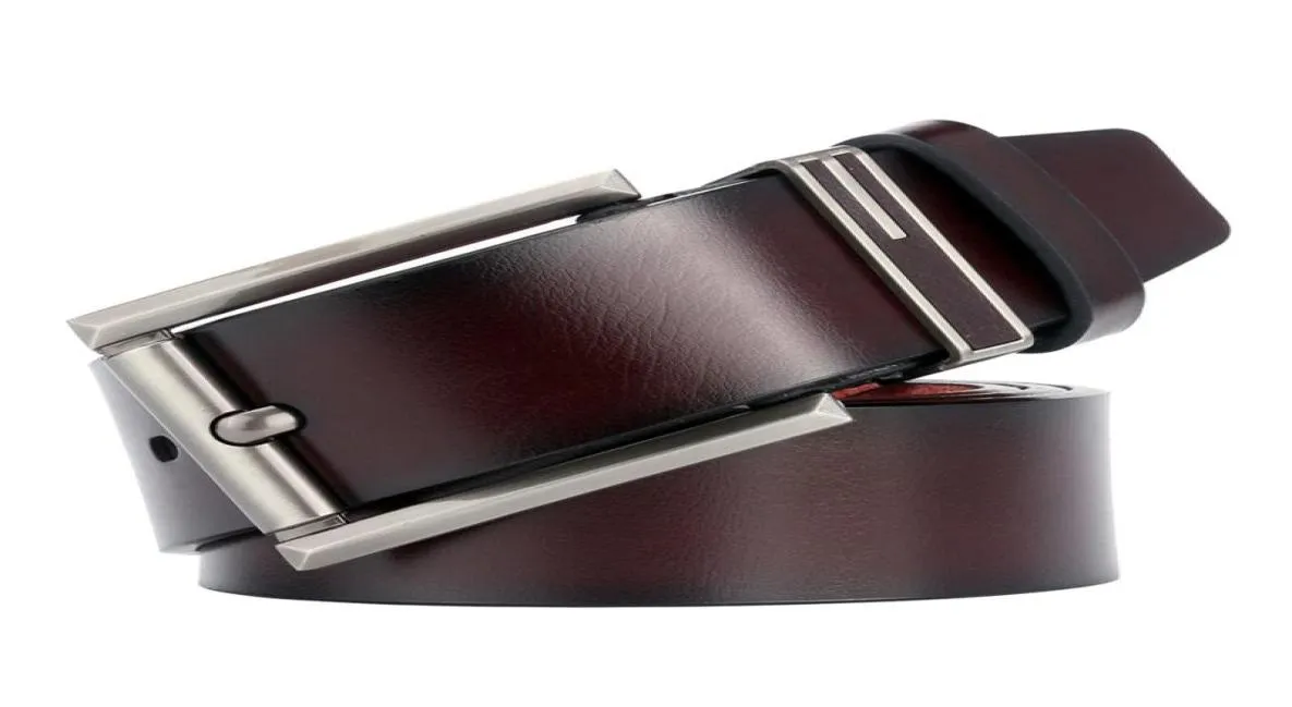 Belts Men039S Belt äkta lädermän pinnar spänne ko högkvalitativ mens cinturones hombre 95170 cm stor storlek2944697