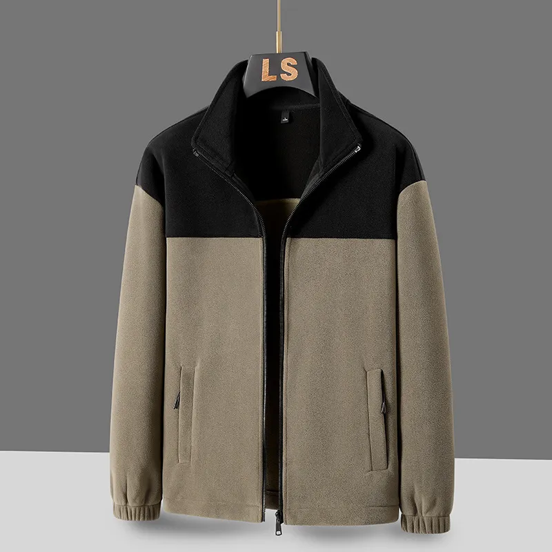 Contrast Fleece Winter Jacket For Men Warm Stylish Stand Up Collar Polar Fleece For Stand Up Collar Polar Fleece Thickened Sweatshirt From Wang542 35.2 DHgate.Com