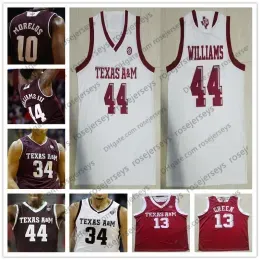 NCAA Texas A&M Aggies #44 Robert Williams 0 Jay Jay Chandler 13 Brandon Mahan 32 Josh Nebo white red College Basketball Jerseys S-4XL