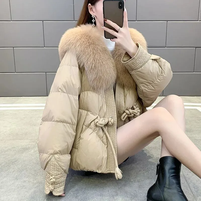 Womens Down Parkas Mens Vests Women Jacket Winter Coat Kvinnlig HAINING FOX HAIR PLUSH ALLT I EN UTVÄRDNINGAR