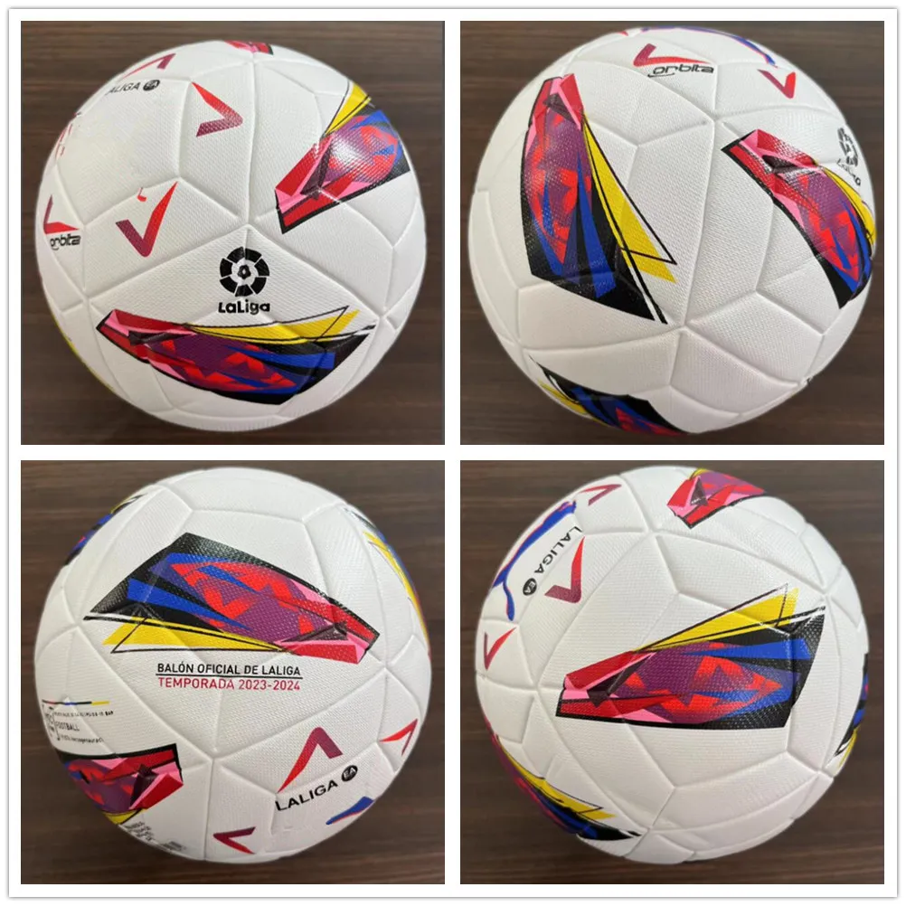 Pu Laliga League 2023 2024 Soccer Ball Size 5 High-klass Nice Match Liga Premer Finals 23 24 Fotboll (Skicka bollarna utan luft)