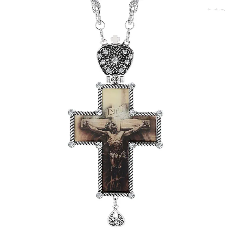 Pendant Necklaces Gothic Christian Jesus Cross Necklace For Women Men Chains Choker Religion Pendants Jewelry Prayer Baptism Gifts