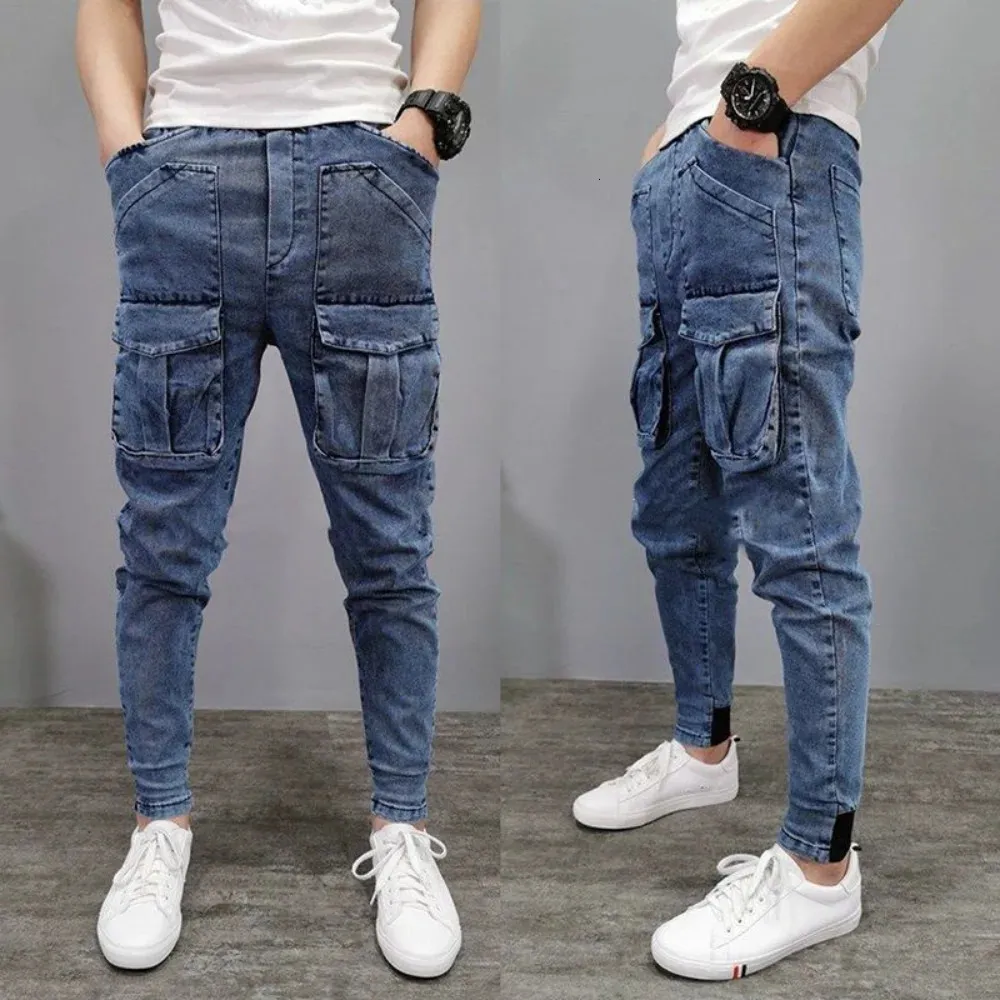 Jeans para hombres Pantalones de carga High Street Hip-Hop Personalidad Monos de moda Pantalones casuales Jeans Hombre Pantalones holgados Pantalones ajustados Y2K 231206