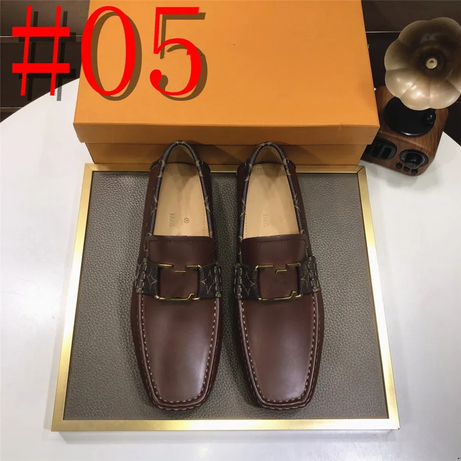 40model Luxury Designer Locage pour hommes Chaussures de chiens de cuir décontractés en cuir chaussures italiennes Men de marque Mocasins Designer Chaussures de bateau masculin Zapatos Hombre