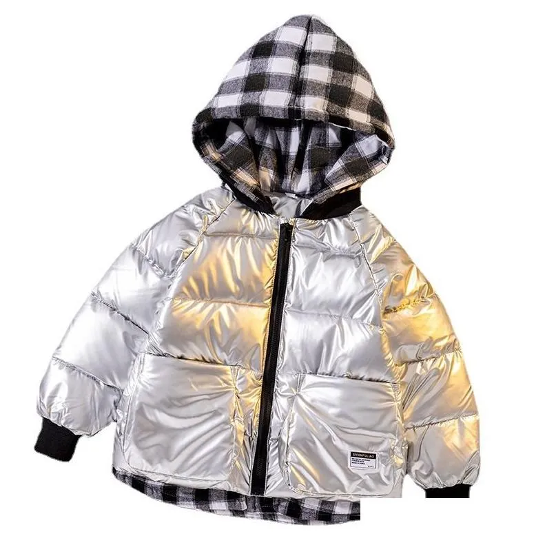 Down Coat Down Coat Boys Winter Padded Jacket Thickened Hooded Drop Delivery Baby, Kids Maternity Baby Kids Clothing Outwear Dhzqp