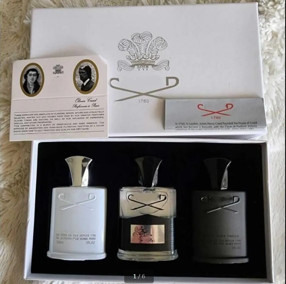Dsigner Parfum Green Irish Tweed 3pcs Gift Set Keulen voor mannen Hoge kwaliteit Geur 30 ml X 4 Flessen langdurige tijd en goede geur