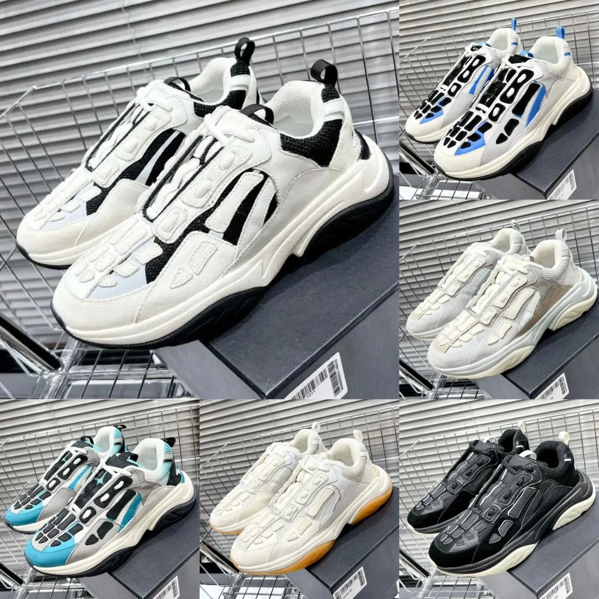 Men Sneaker Skeleton Designer Shoes Top-quality ami Designer Trainer Shoes Women amiiri Sports Casual imiri Retro Sneakers Bone Size 35-45