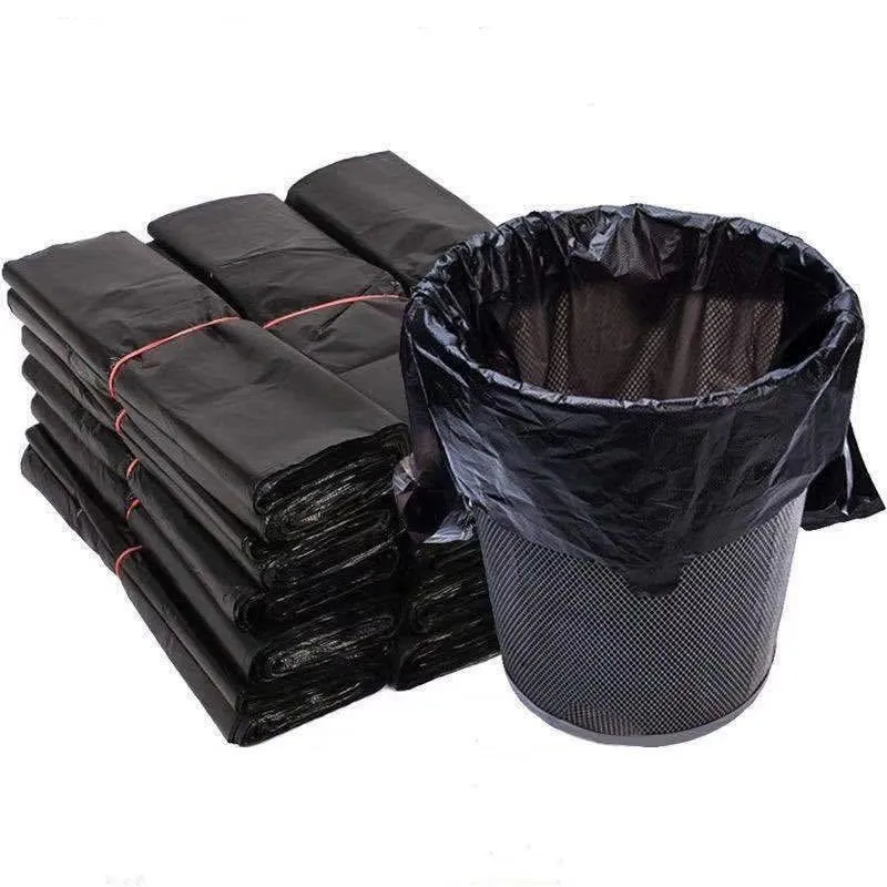 Large Garbage Bag Portable Black Kitchen Vest Type Garbage Bag