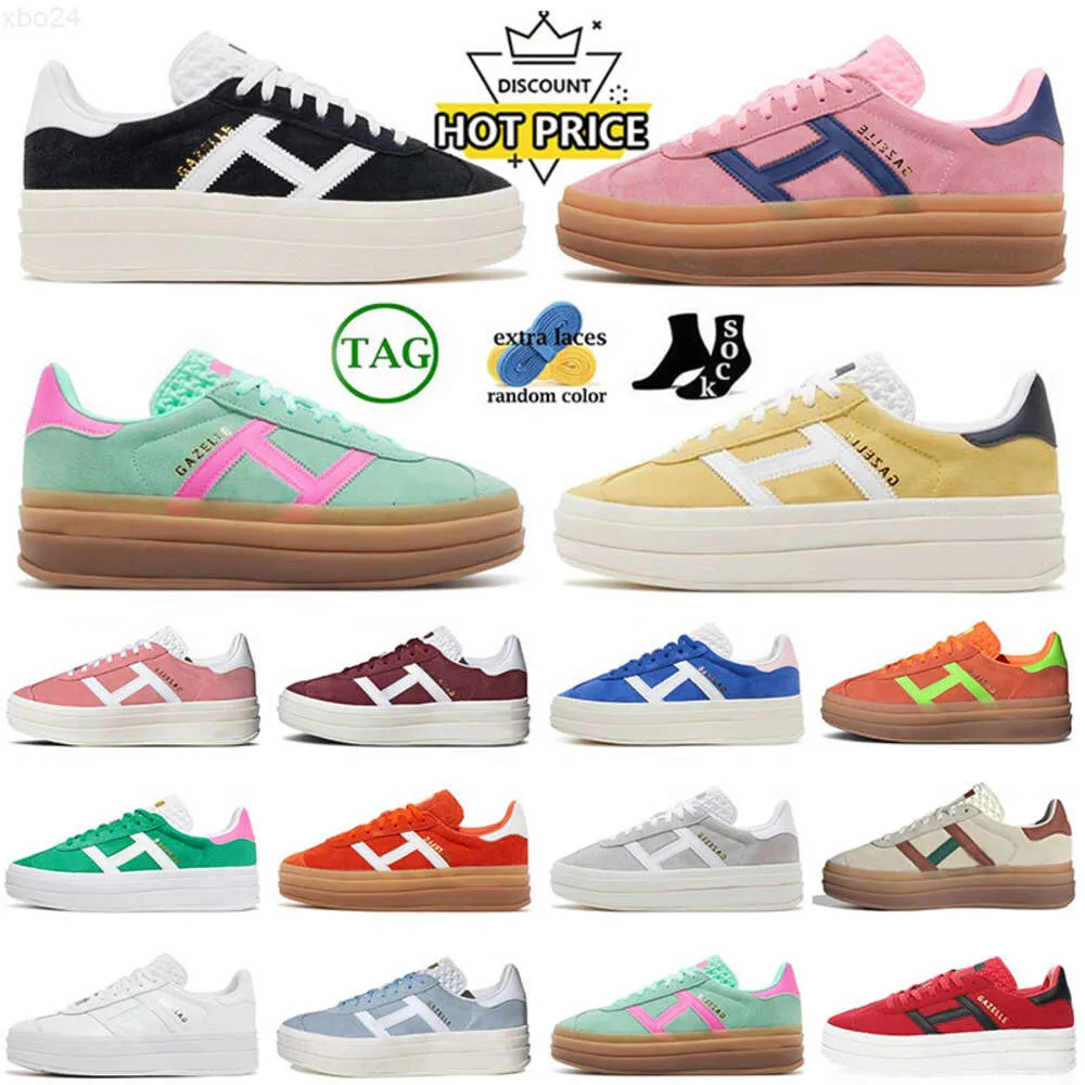 Топ 2023 Designer Gazelle Bold Designer Повседневная обувь для мужчин и женщин Pink Glow Flash Aqua Lucid Core Black Pulse Gazelles Спортивные кроссовки Eur 36-45